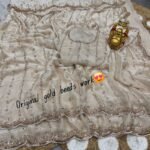 beeds work saree