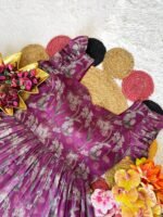 Chanderi floral midi gown - Image 3