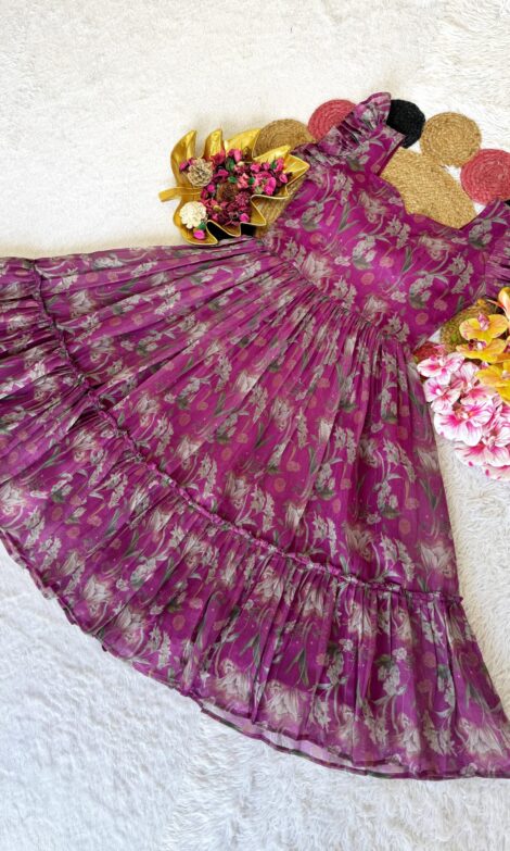 Chanderi floral midi gown