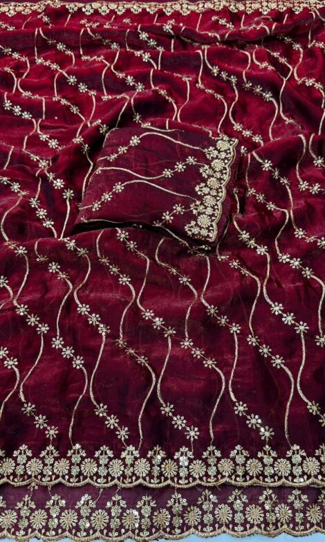 Party sequence work saree