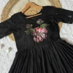 Black flower maxi