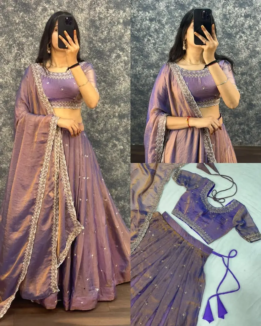 Tissue silk lehenga - Image 3