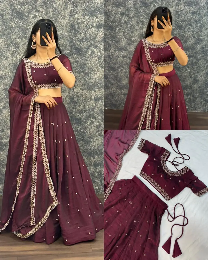 Tissue silk lehenga - Image 4
