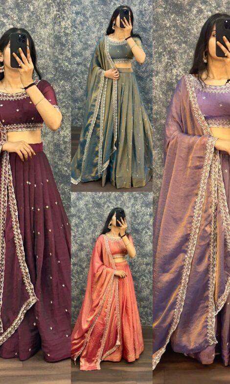 Tissue silk lehenga