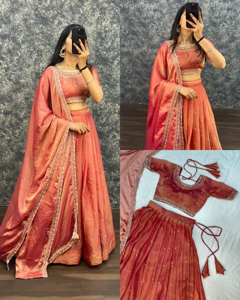 Tissue silk lehenga - Image 5