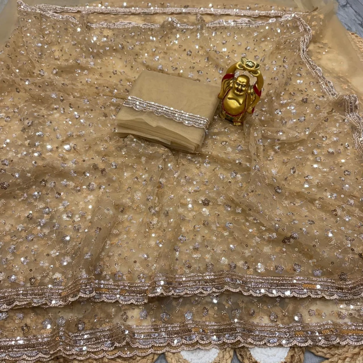 Jimmiki golden saree - Image 2