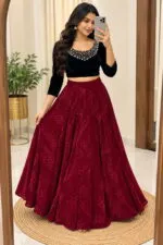Velvet lehenga - Image 2