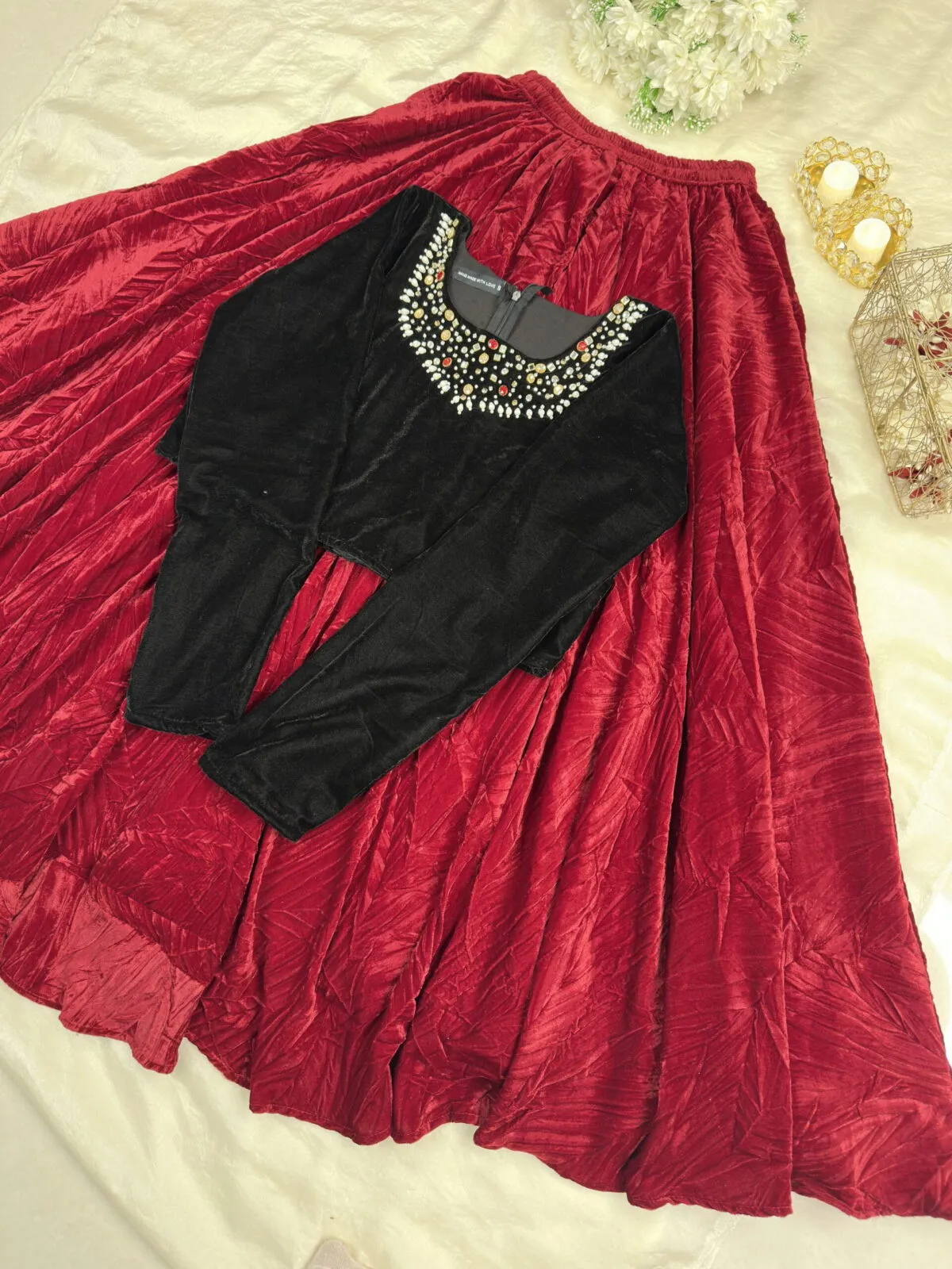 Velvet lehenga - Image 3