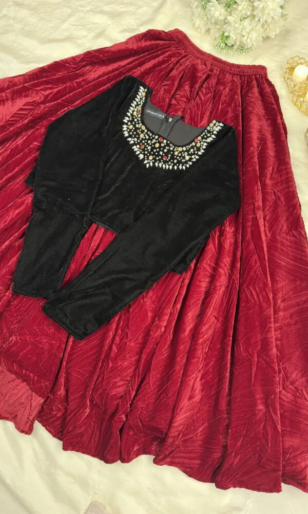 Velvet lehenga